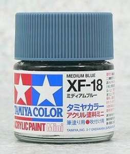 TAMIYA 壓克力系水性漆 10ml 中藍色 XF-1